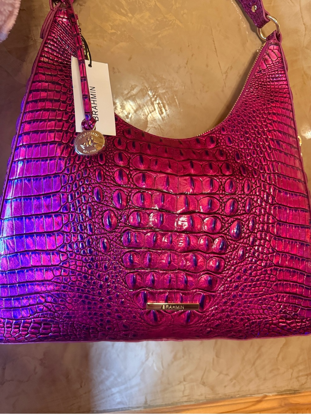 Brahmin voltage violet Tabitha Shoulder Bag in Fuchsia nwt - Picture 5 of 7